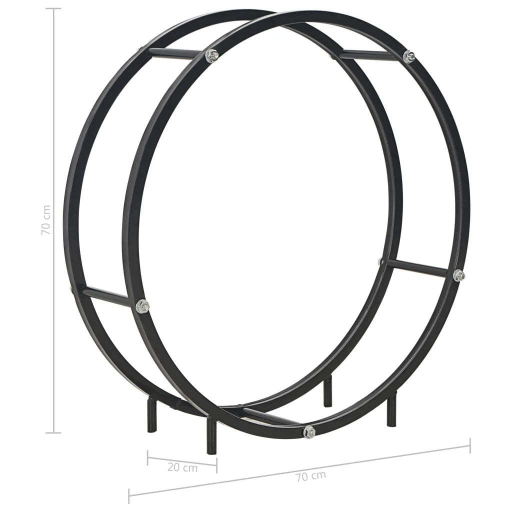 Rastrelliera per Legna da Ardere Nera 70x20x70 cm in Acciaio 284701