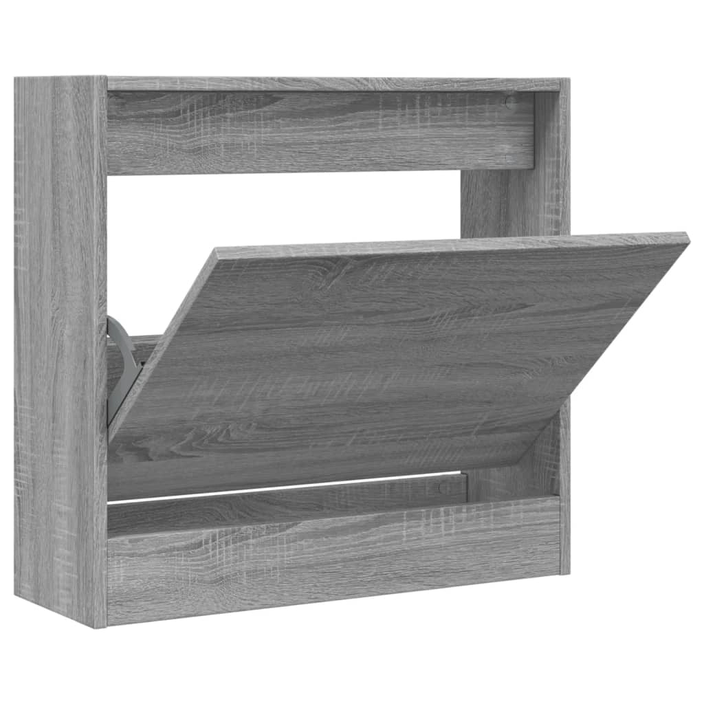 Scarpiera mobile contenitore per scarpe mobile per ingresso/corridoio/soggiorno design Sonoma 60 x 21 x 57 cm legno ingegnerizzato grigio 02_0022076