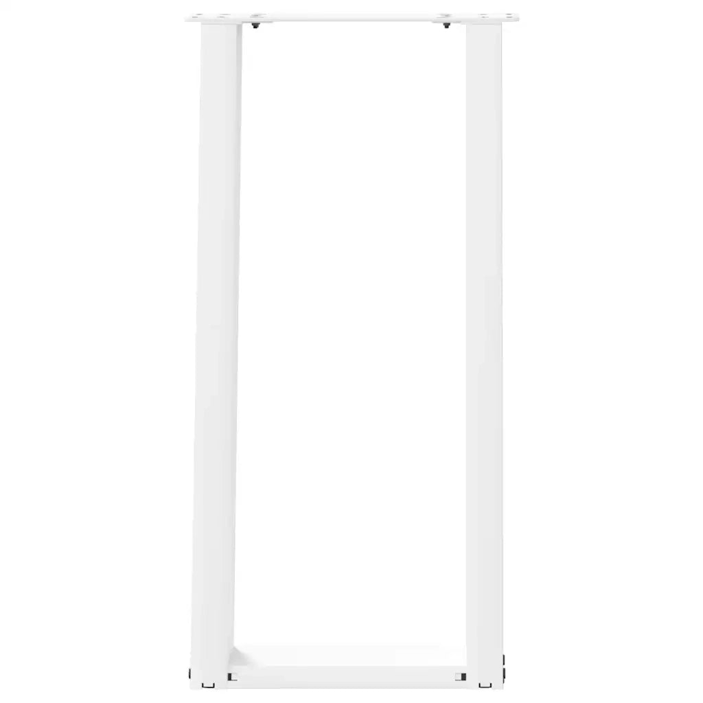 Gambe per tavolo consolle a forma di U 2 pz bianche 28x(72-73) cm in acciaio