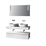 Composizione doppio lavabo 7 pezzi ASTRA  bianco