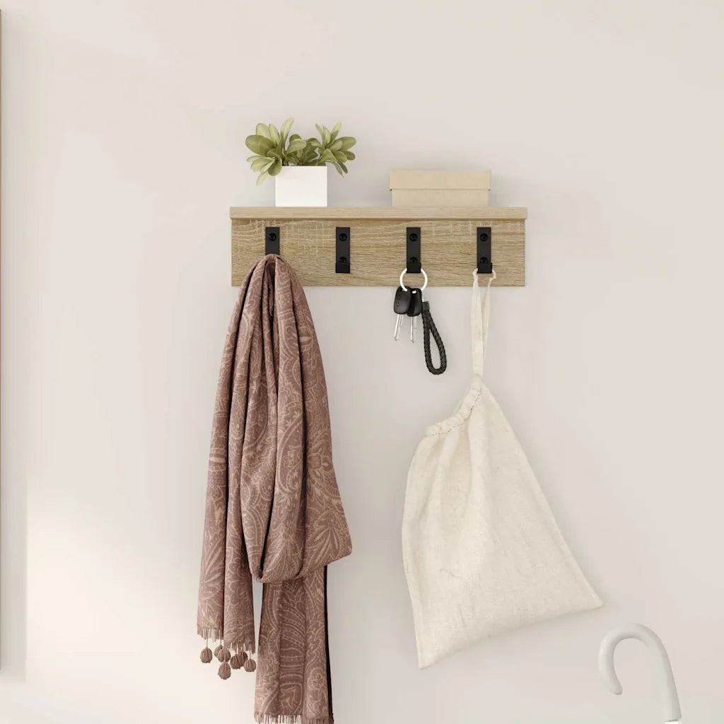 Appendiabiti a muro Rovere Sonoma 40 x 10,5 x 10,5 cm 874349