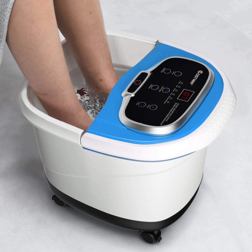 Massaggiatore elettrico per piedi, Massaggiatore portatile multifunzione con rulli, Blu-Massaggiatori