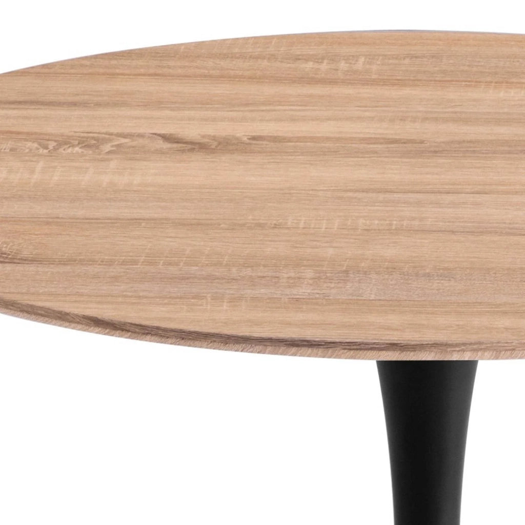 LÚZETE - TAVOLO SAN ANTONI Ø90 CM GAMBA NERA Ø90 CM PIANO NATURALE