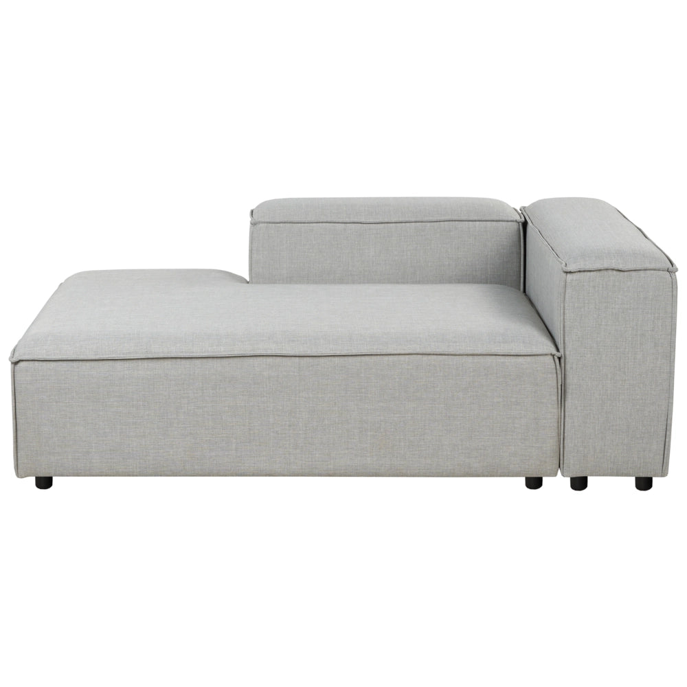 Chaise longue in tessuto grigio chiaro lato destro con Gambe nere stile moderno