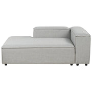 Chaise longue in tessuto grigio chiaro lato destro con Gambe nere stile moderno
