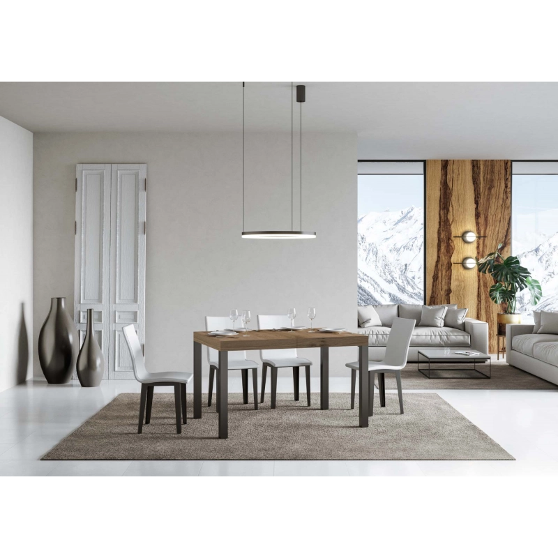 Tavolo allungabile 90x140/244 cm Everyday telaio Antracite - Quercia Natura
