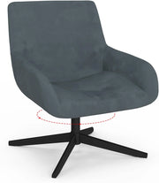 Poltrona girevole ALBUS in velluto grigio con gambe nere