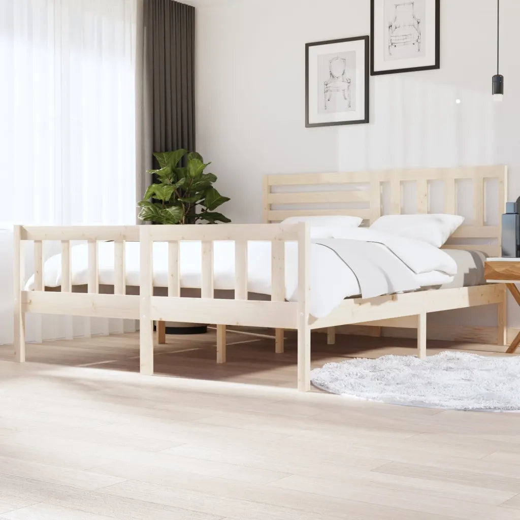 Letto matrimoniale | Letto per adulti | Giroletto 180x200 cm Super King in Legno Massello