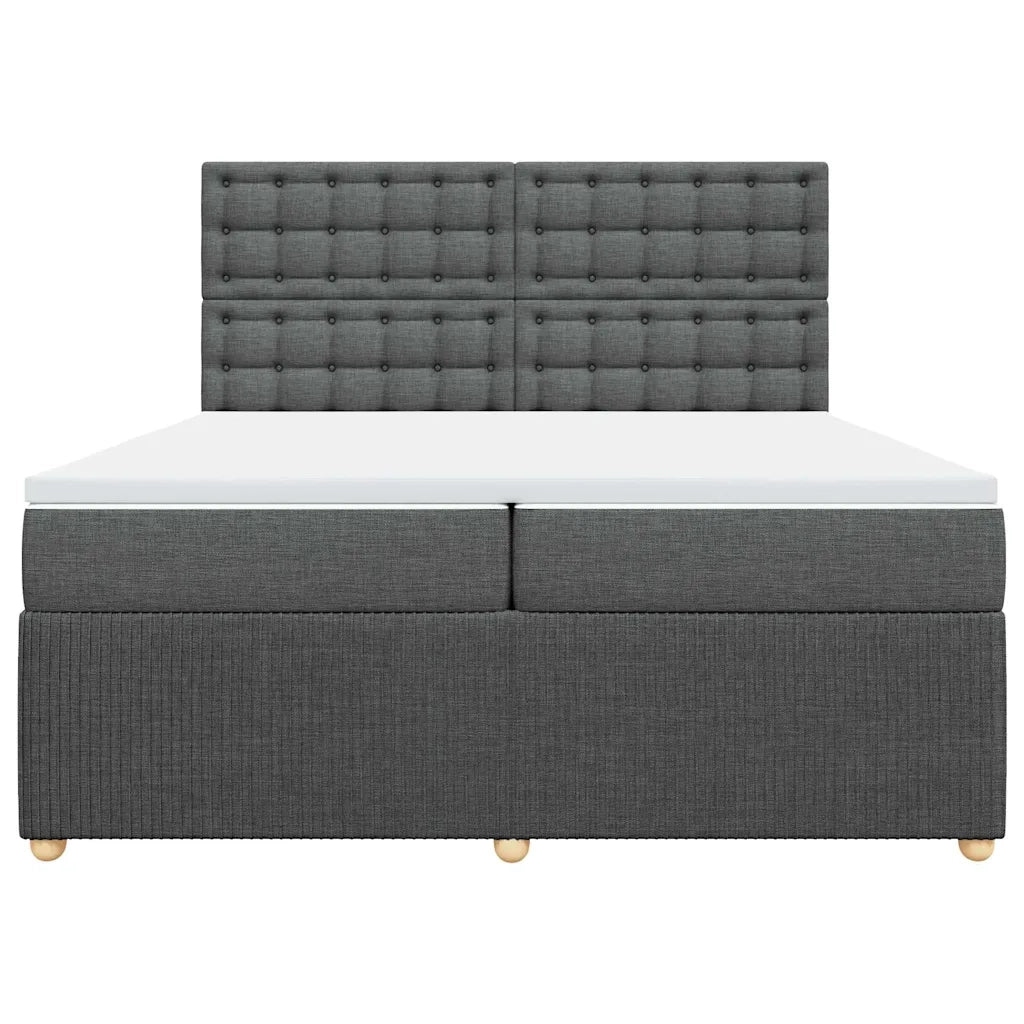 Giroletto a Molle con Materasso Grigio Scuro 200x200 cm Tessuto 3292178