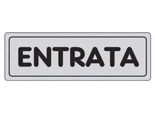 TARGHETTA ADESIVA ENTRATA- - cm.15X5h. - 10 pezzi