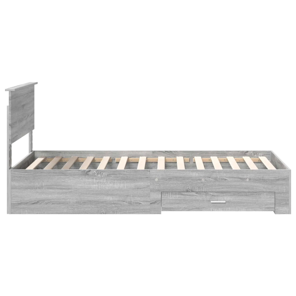 Struttura del letto con testiera Grigio Sonoma 100 x 200 cm