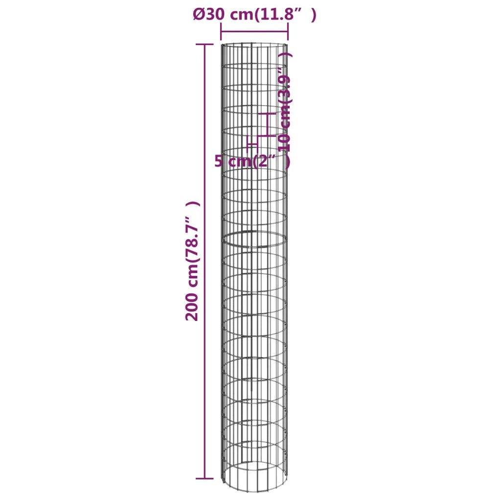 Fioriere Rialzate Gabbioni Circolari 4 pz Ã˜30x50/100/150/200 cm