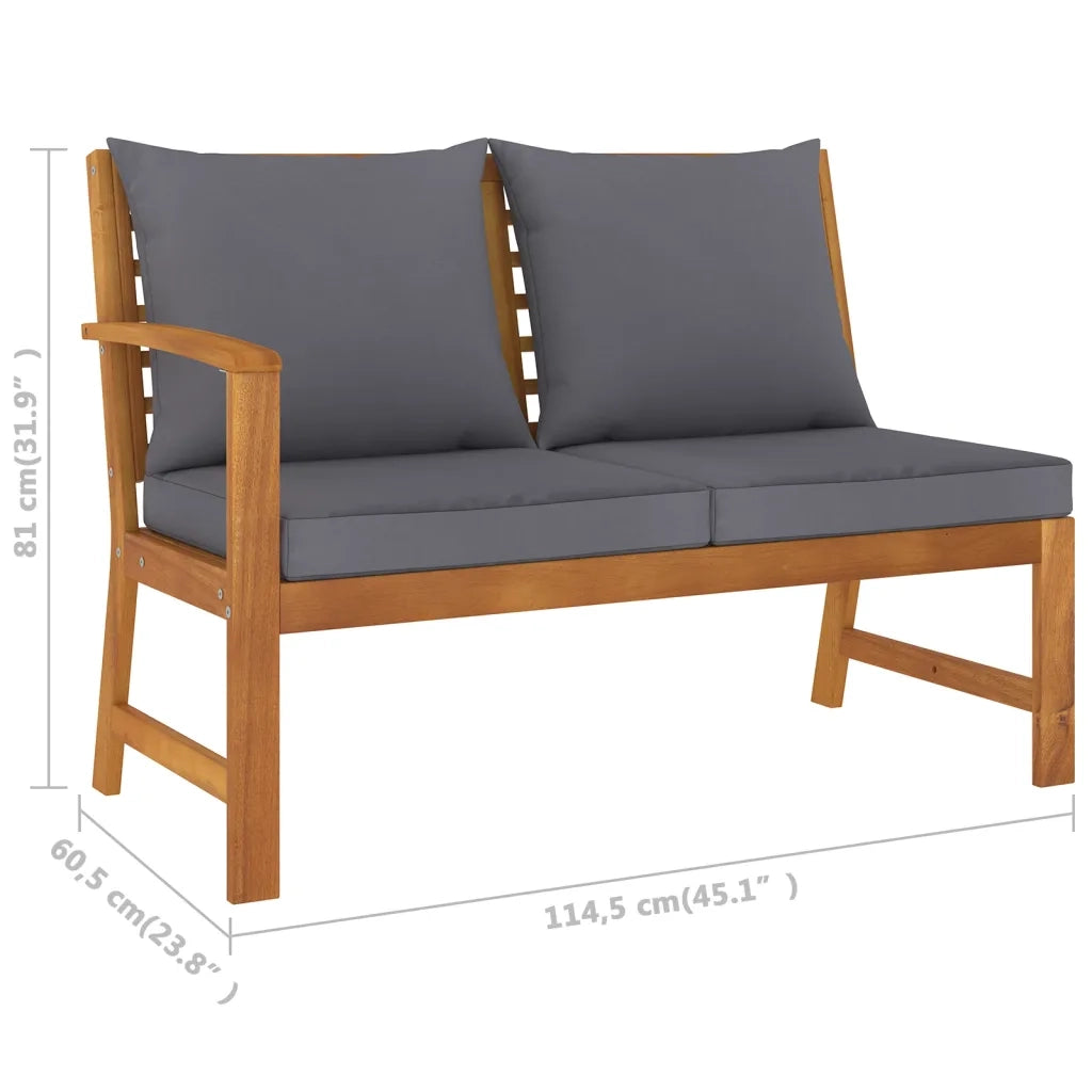 Set Divani da Giardino 4 pz con Cuscini in Massello di Acacia cod mxl 48107