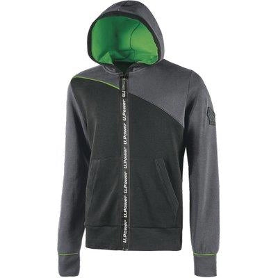 FELPA FULL ZIP + CAPPUCCIO JUPITER UPOWER  ASPHALT GREY M