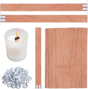 Lonten in Legno 120 Unità - Lonten in Legno Spessi - Base in Metallo - Legno Naturale - Per Candelabri Fai da Te - Bruciano Stabilmente