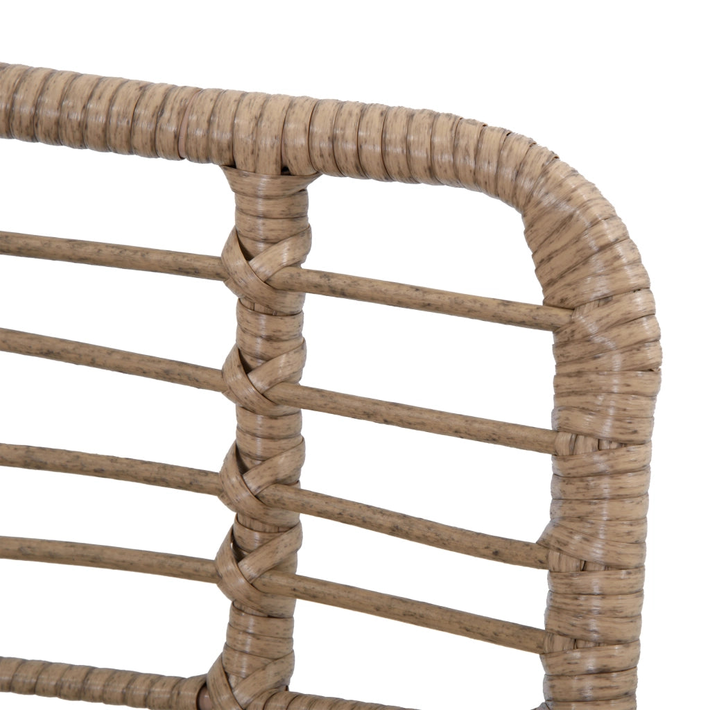 Poltrona da giardino con poggiapiedi in resina rattan e cuscini ¨C zephmum ¨C naturale