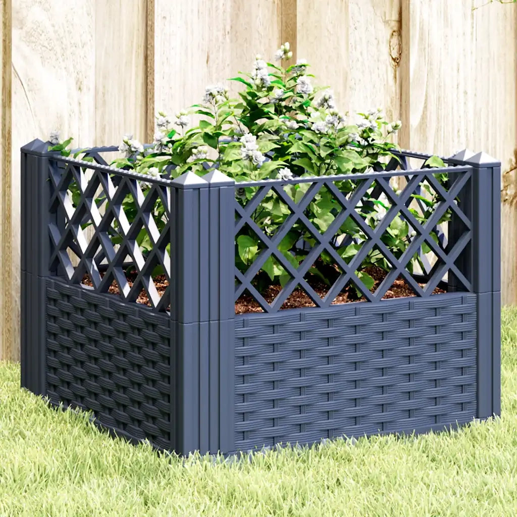 Fioriera Giardino Picchetti Grigio Blu 43,5x43,5x43,5 cm PP 368009