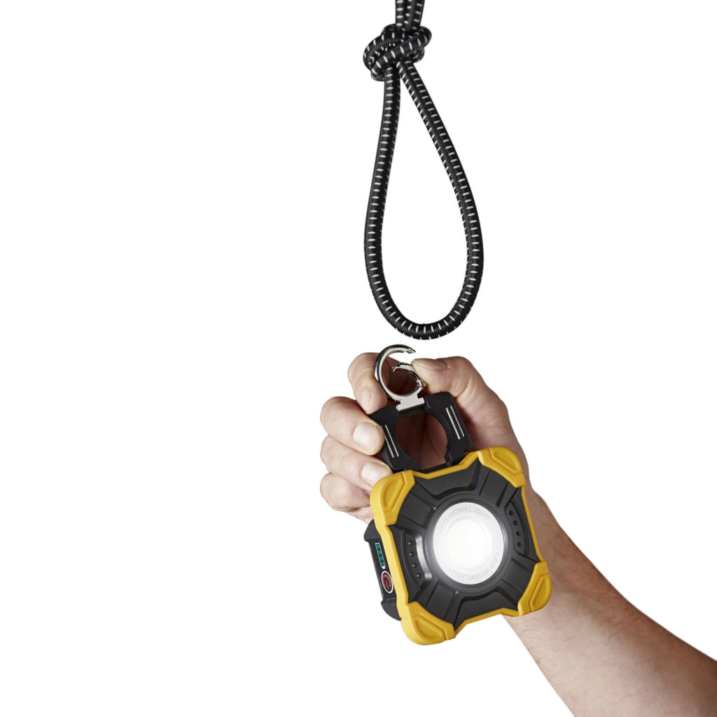 PROIETTORE PORTATILE LED BULL GIALLO E NERO 10W 1000LM 6500K DIMMERABILE CON BATTERIA 3,7V 2200mA IP54 10X10