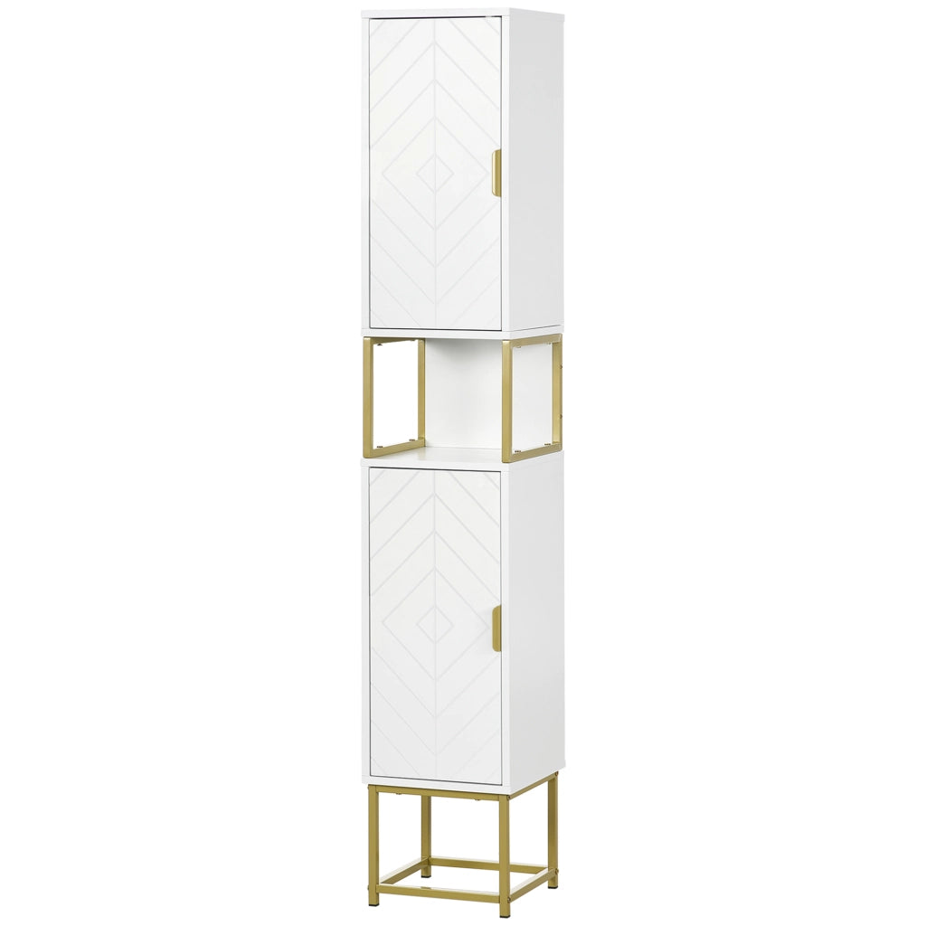 Colonna Bagno con Nicchia e 2 Ante ¨C Zephmum ¨C Grigio 30x30x200 cm