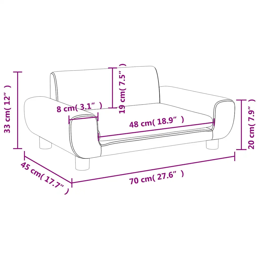 Divano per Bambini Marrone 70x45x33 cm in Velluto 3196391