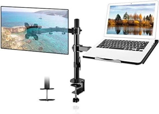 Braccio Monitor per Laptop - Braccio per Laptop per Monitor - 13" - 27" Schermi LCD LED & 15.6" Laptop