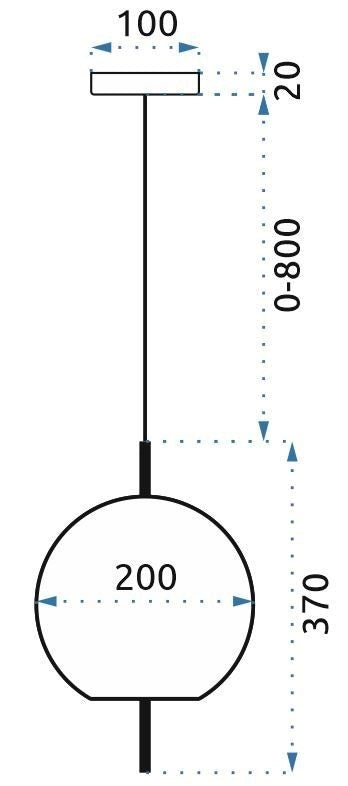 Lampada Da Soffitto Pensile Di Vetro Palla Bianco APP669-1CP