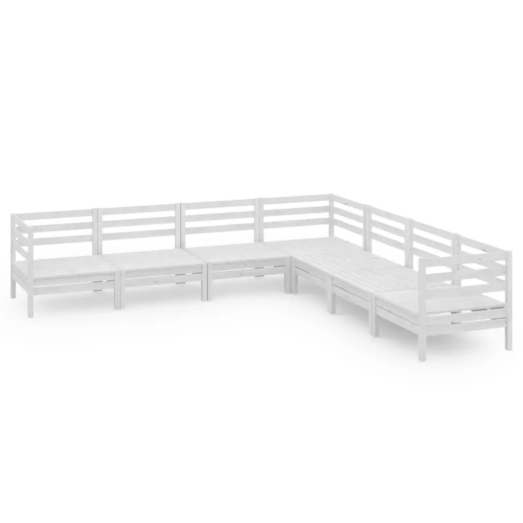 Set Divani da Giardino 7 pz in Legno Massello di Pino Bianco  cod mxl 36663