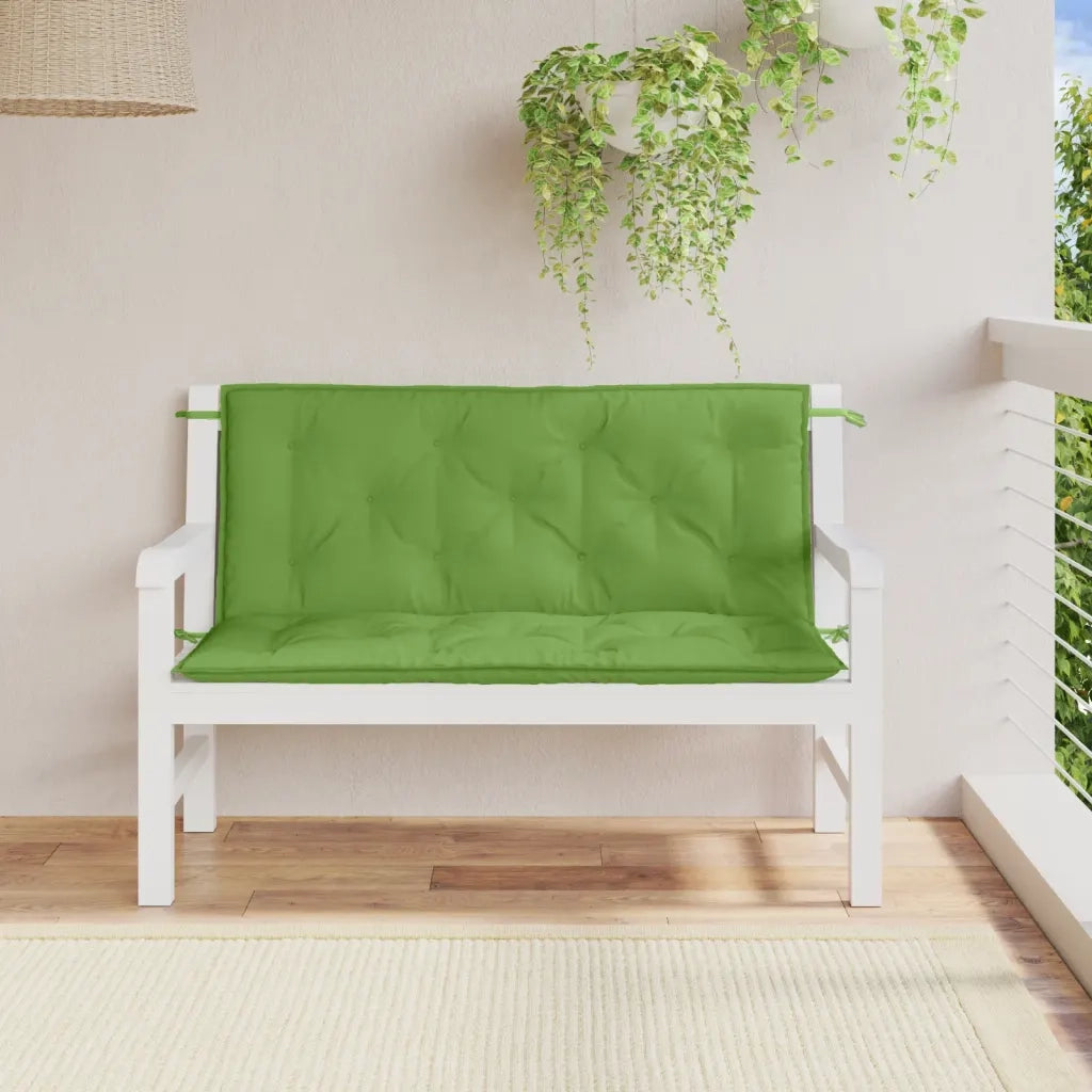 Cuscini Panca Giardino 2pz Verde MÃ©lange 120x50x7 cm Tessuto