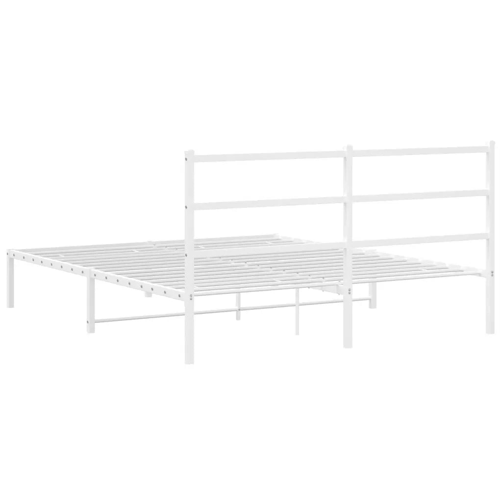 Giroletto con Testiera Metallo Bianco 160x200 cm 355417