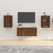 Mobili Porta TV a Parete 2 pz-Set di 2 Credenza per TV sospesa Rovere Marrone 40x34,5x60 cm