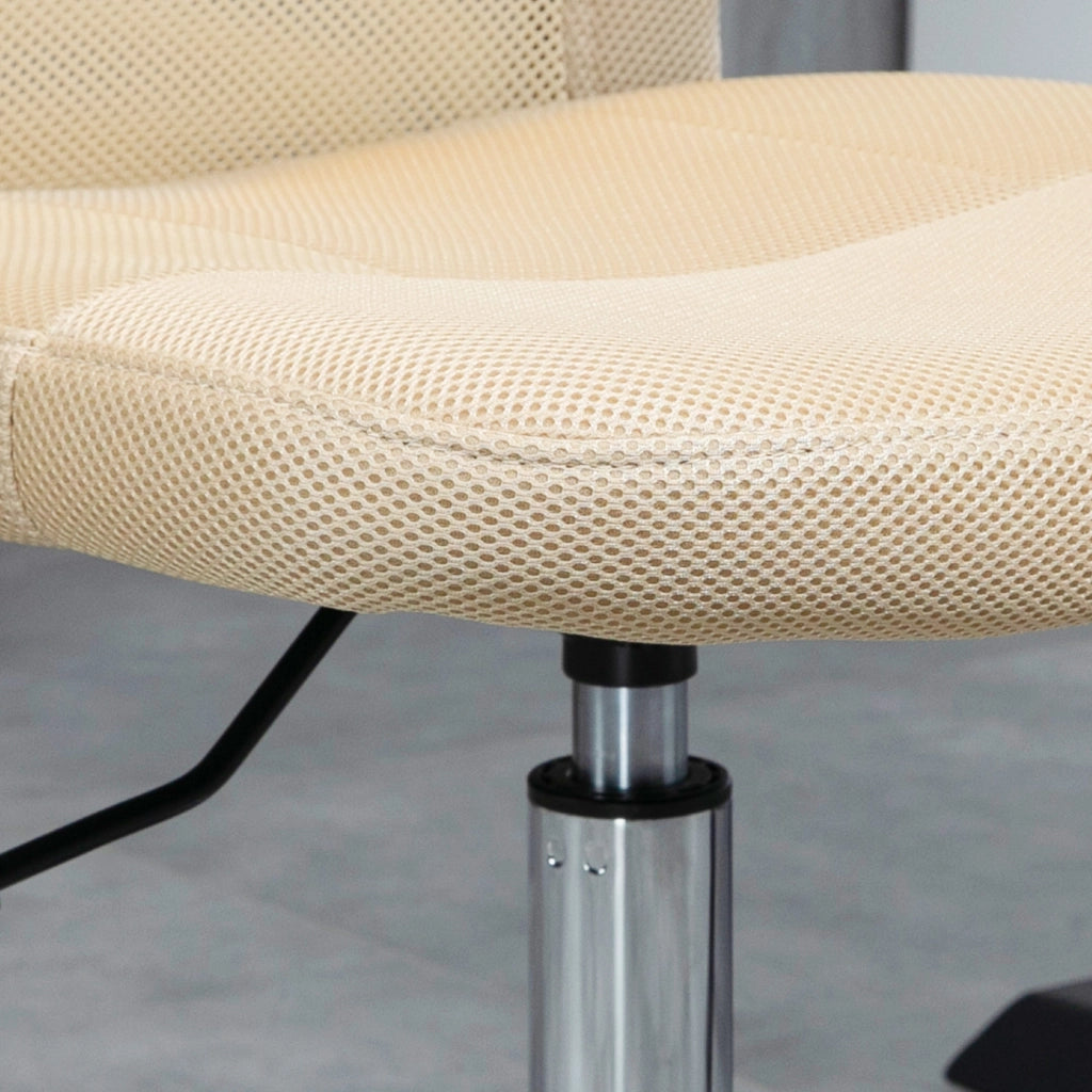 Sedia da ufficio ergonomica ¨C zephmum ¨C altezza regolabile, gambe cromate, rivestimento in rete beige