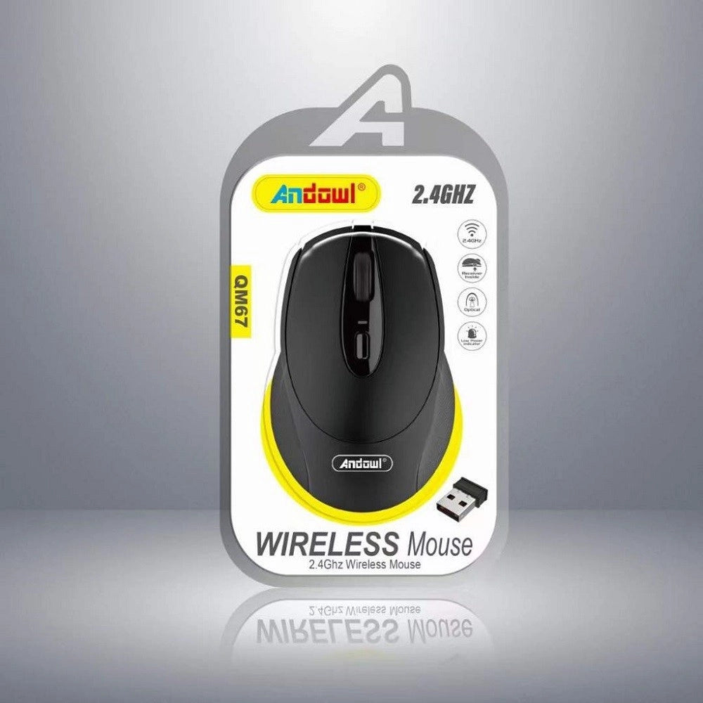 Trade Shop - Mouse Senza Fili Sensore Ottico Wireless 2.4ghz Distanza 6/10 Metri Per Pc Qm67 -