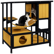 Casetta per Gatti con Rampa e Piattaforma ¨C Zephmum ¨C Verde 84.5x60x88 cm