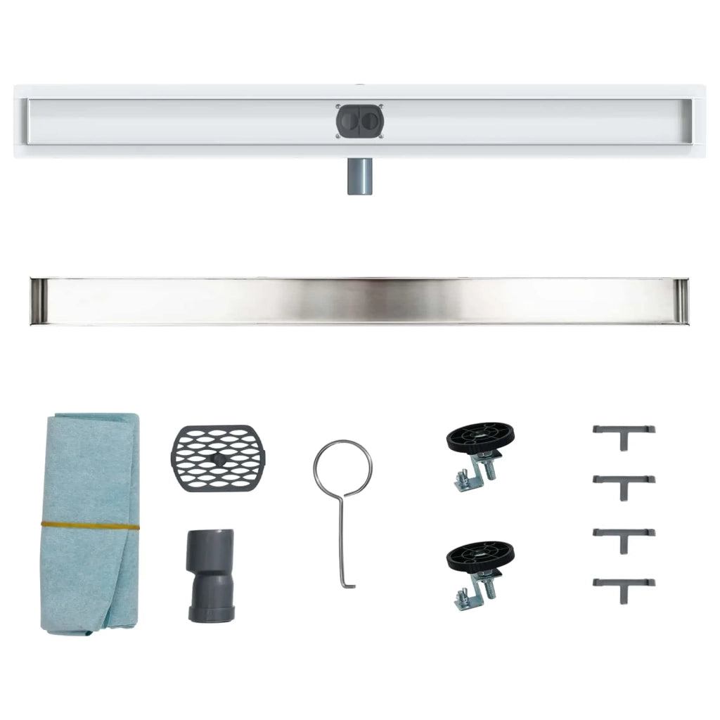 Scarico doccia 2-in-1 con sifone a 360° Argento 100 cm