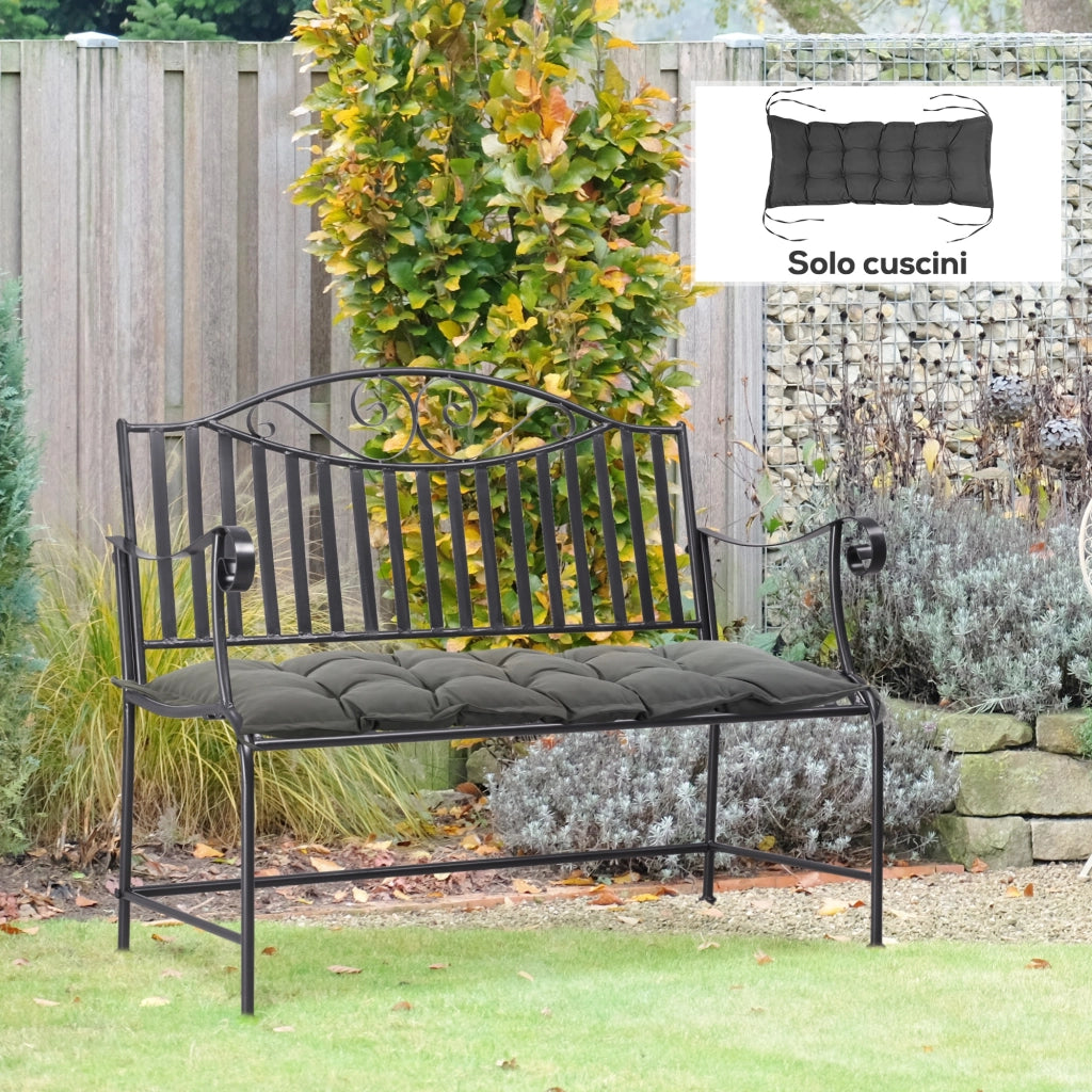 Cuscino per Panchina da Giardino ¨C Zephmum ¨C Grigio 100x40cm