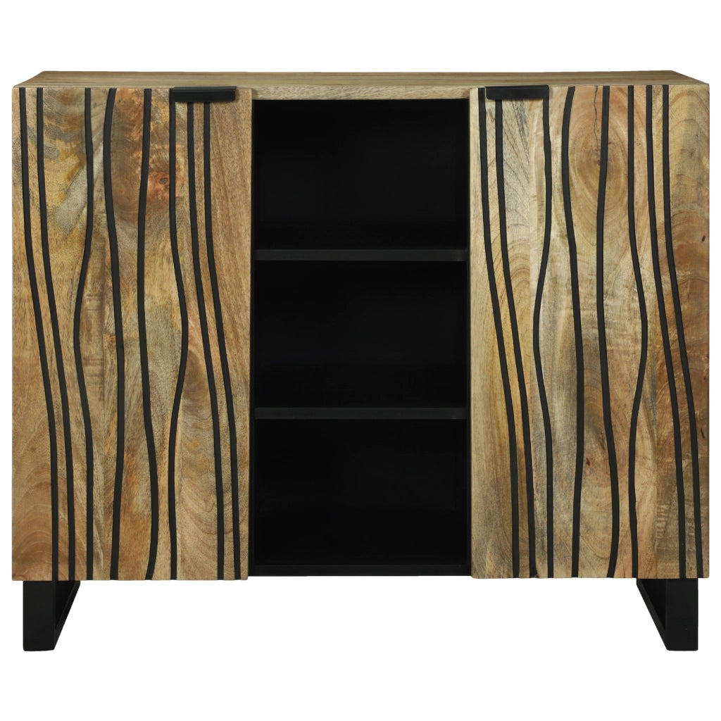 Credenza 90x33.5x75 cm in Legno Massello di Mango