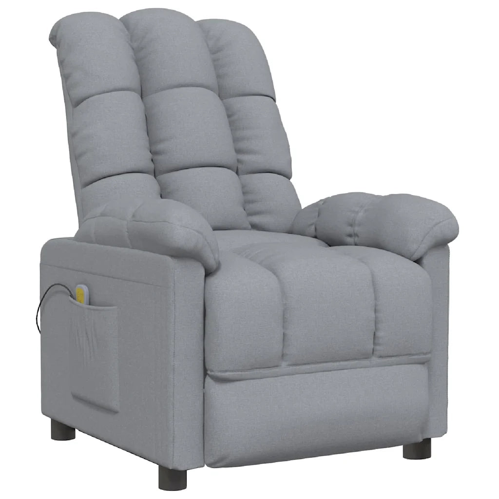 Divano Sedia-Poltrona Massaggiante in Tessuto Grigio Chiaro 354279