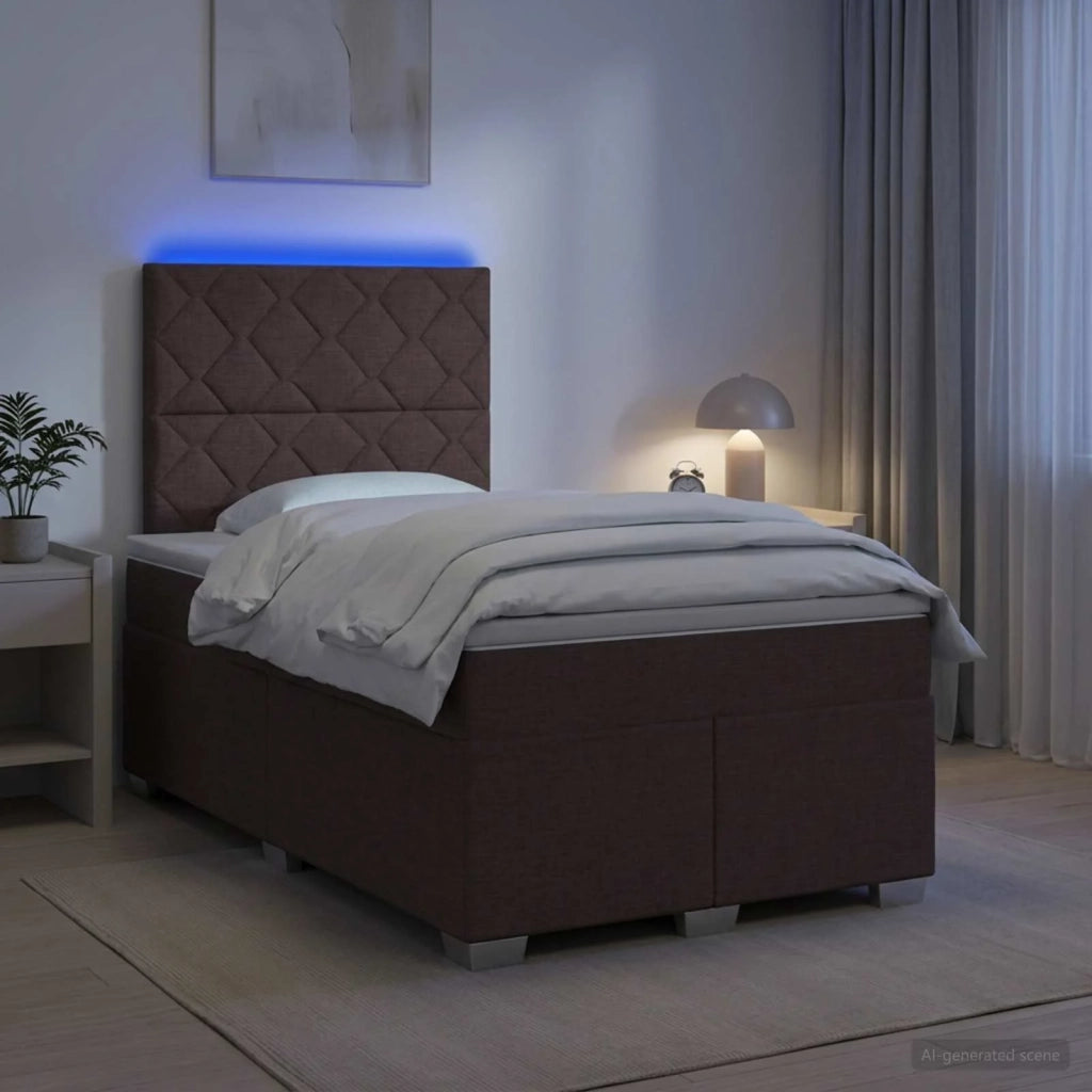 Letto box spring con materasso Marrone Scuro 120 x 190 cm 3454834