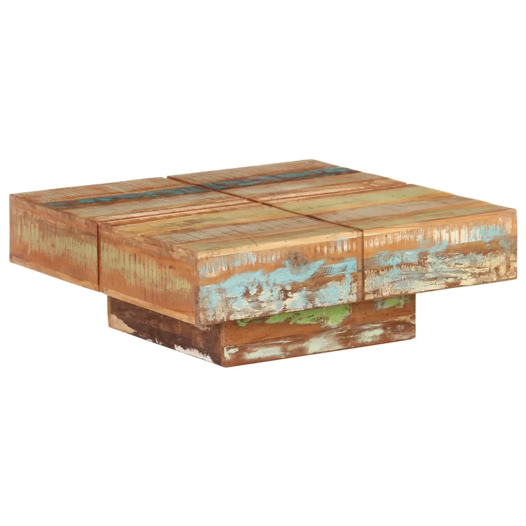 Tavolino da Salotto 80x80x28 cm in Legno Massello di Recupero 323594