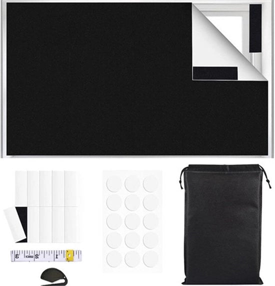 Tende da Parete Portatile - Nessuna Trapanatura Necessaria - Adatto per Camera da Letto, Camera dei Bambini, Loft, Camper - Con Colla Super e Nastro Adesivo - 150x100cm - Nero