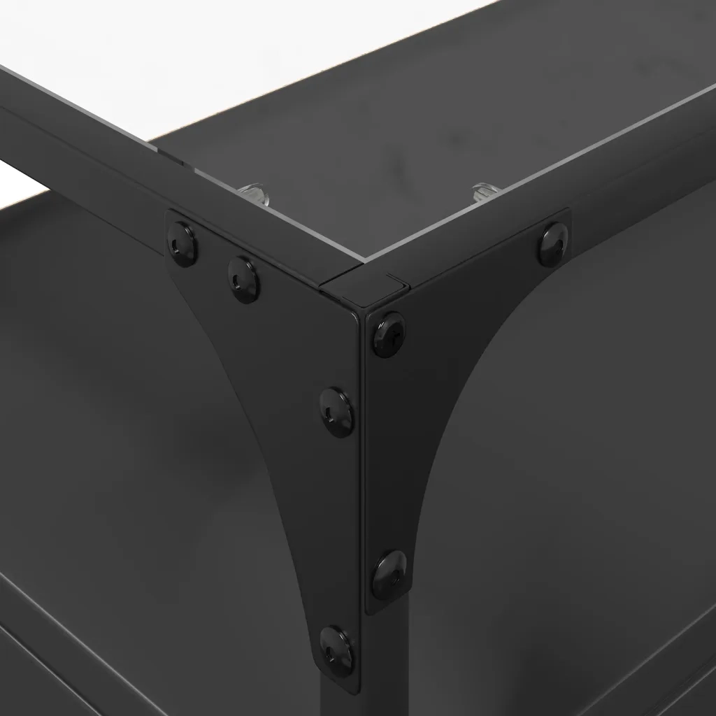 vidaXL Mobile TV con Piano in Vetro Nero 60x35x51 cm Legno Multistrato