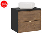 Set mobili bagno 60 cm con piano e lavabo da appoggio Maja Talia Casella 60 x 1401 x 46 cm