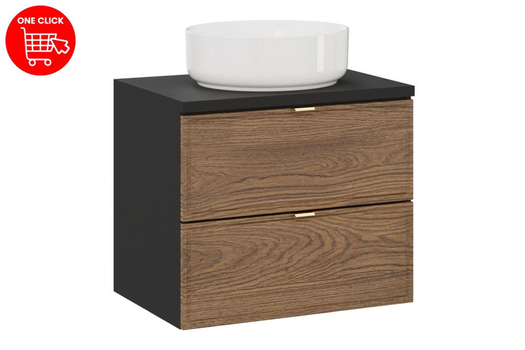 Set mobili bagno 60 cm con piano e lavabo da appoggio Maja Talia Casella 60 x 1401 x 46 cm