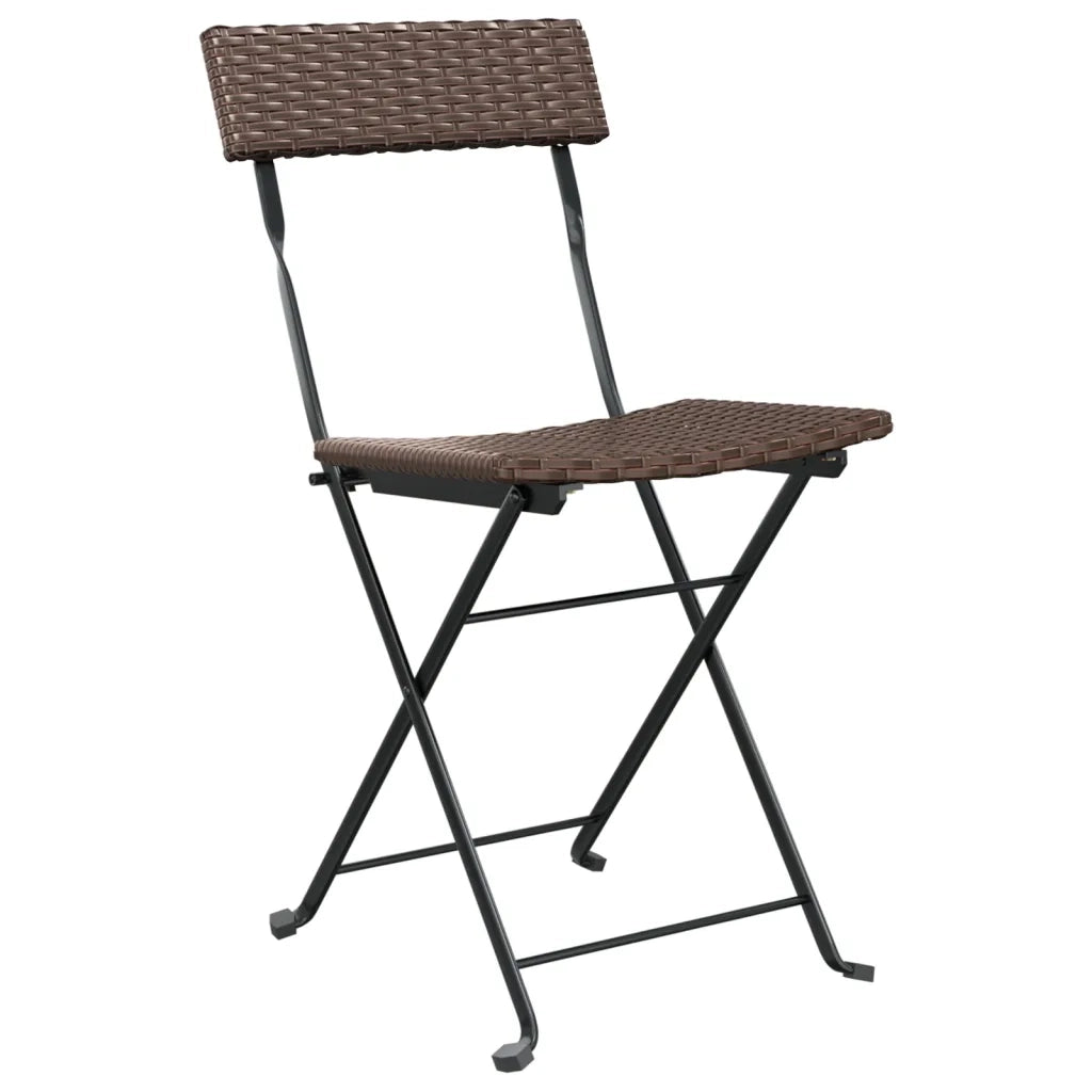 Sedie Pieghevoli da Bistr¨° 8 pz | Sedie da Esterno Marroni Polyrattan e Acciaio