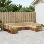 Set di divani da esterno 9 pz Naturale e Beige 3383841