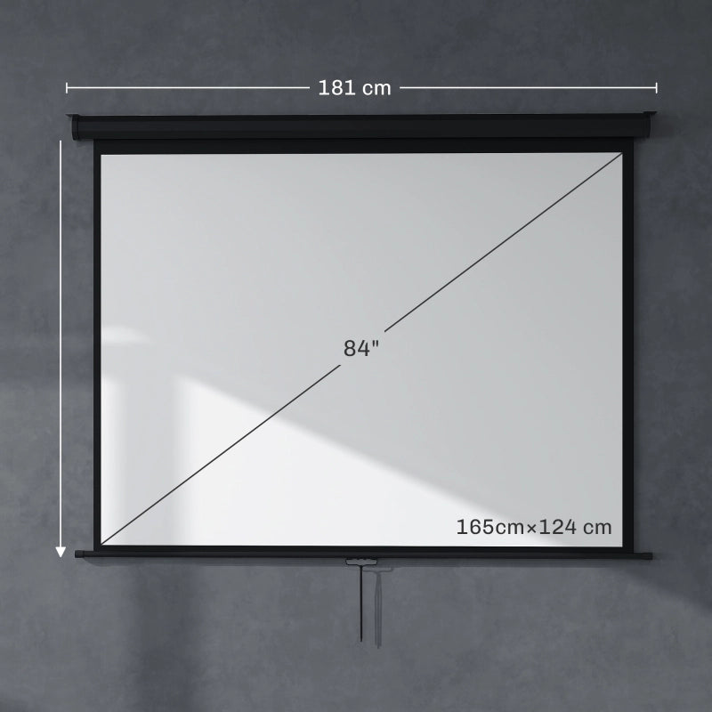 SCHERMO PROIEZIONE 181x138 cm 84'' 4:3 Nero in Plastica