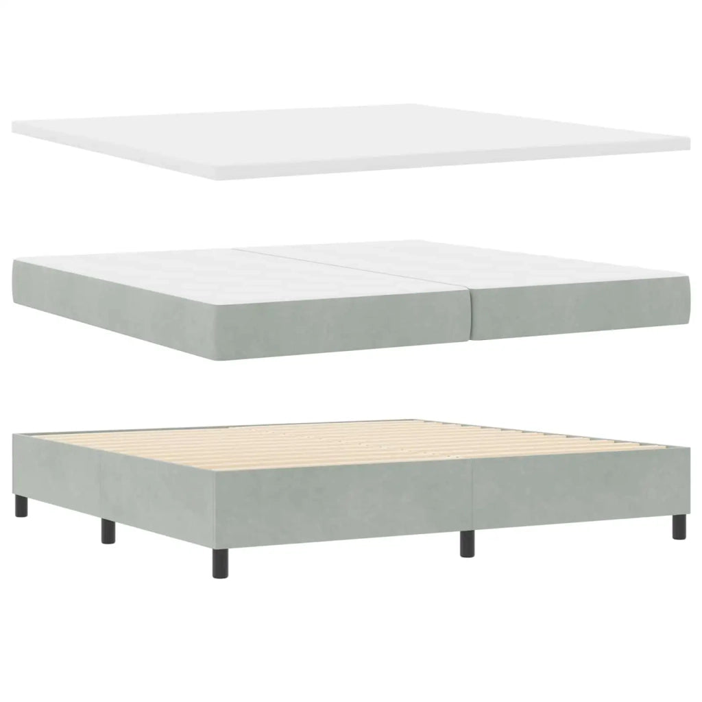 Letto a Sorgente LED Grigio chiaro 200 x 200 cm Tessuto 3343400