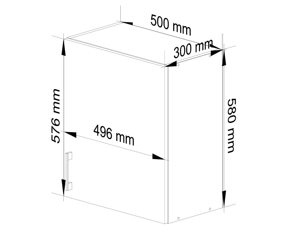 Mobile da cucina pensile sistema AKORD LIMA Bianco 50 cm 1 anta inserto frontale Sonoma Quercia 50x30,5x58 cm