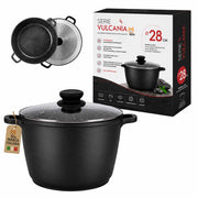 Akitaink Pentola Alluminio Pressofuso Coperchio Vetro 28 cm