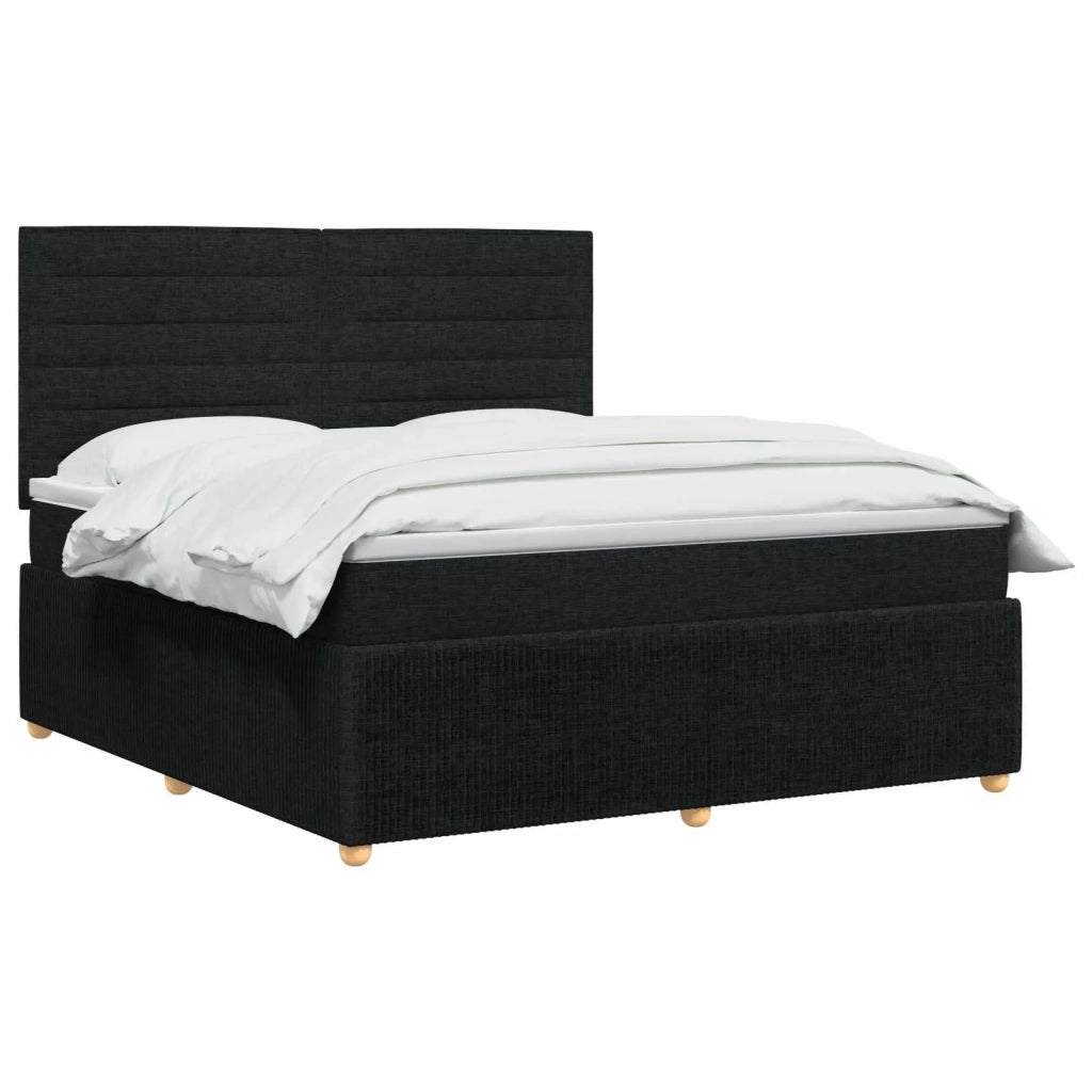 Letto box spring con materasso Nero 140 x 190 cm Tessuto 3454384